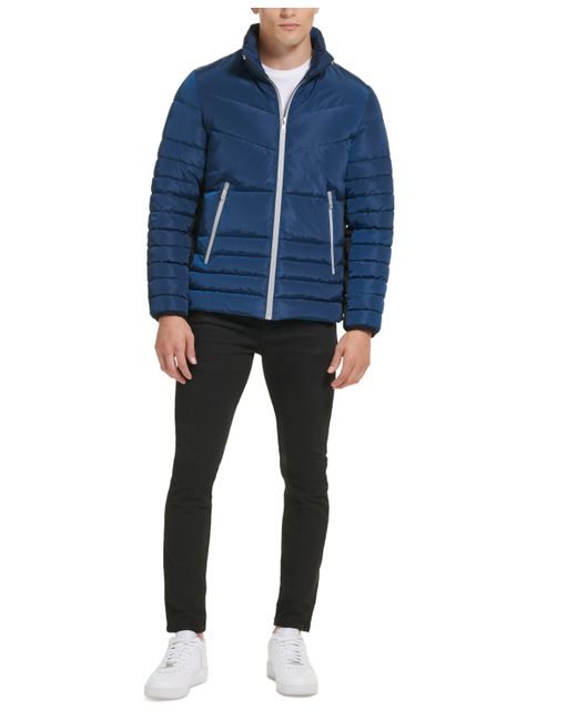 Kenneth Cole Mixed Quilted Puffer Jacket