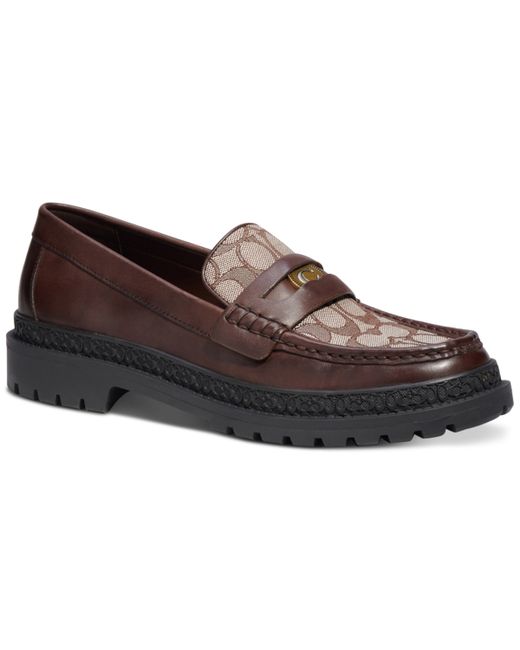 Coach C Coin Signature Jacquard Loafer Shoes