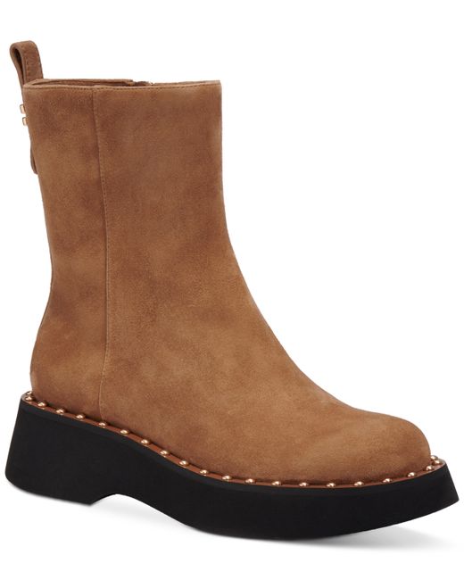 Coach Vanesa Pull-On Studded Lug-Sole Booties Shoes