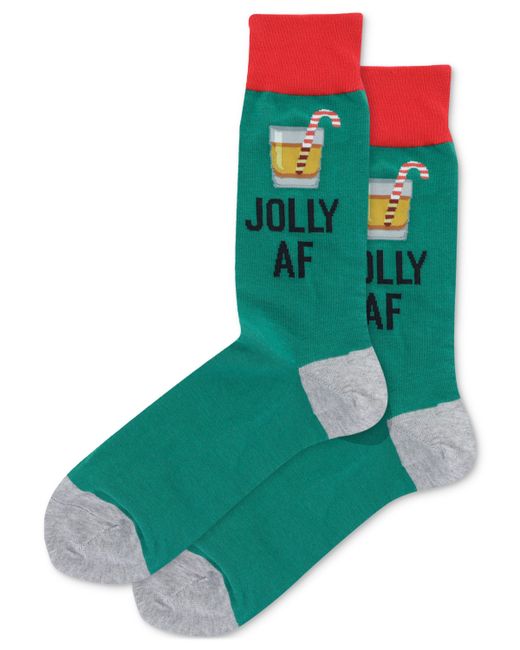 Hot Sox Jolly Af Holiday Crew Socks