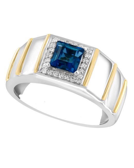 Effy Collection Effy London Blue Topaz 1 ct. t.w. Diamond Ring in Sterling 18K Gold-Plate