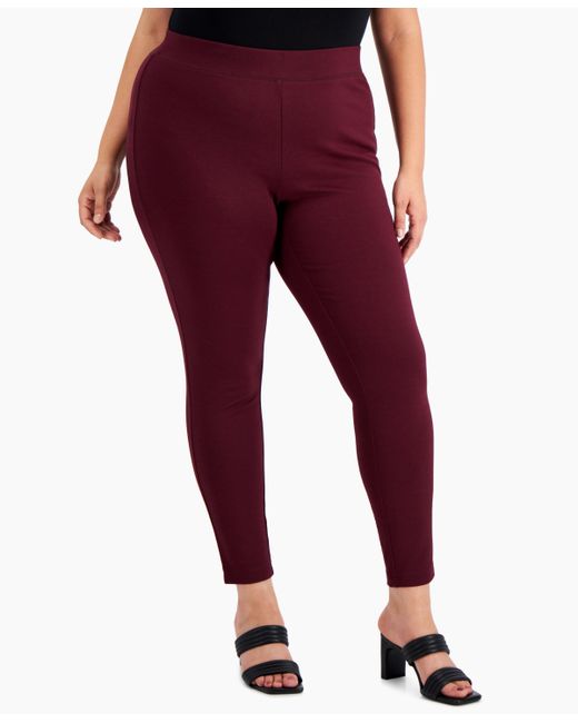 INC International Concepts Plus Skinny Pull-On Ponte Pants Created for