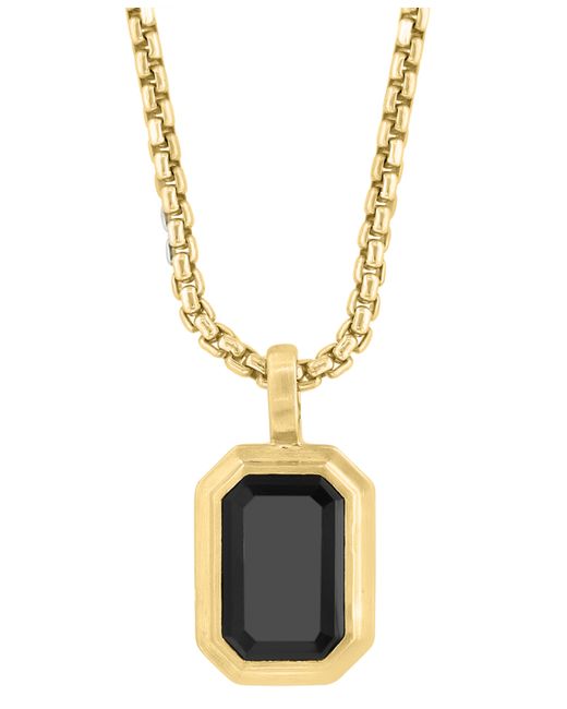 Effy Collection Effy Onyx 22 Pendant Necklace 1-1/2 ct. t.w. in 14k Gold-Plated Sterling