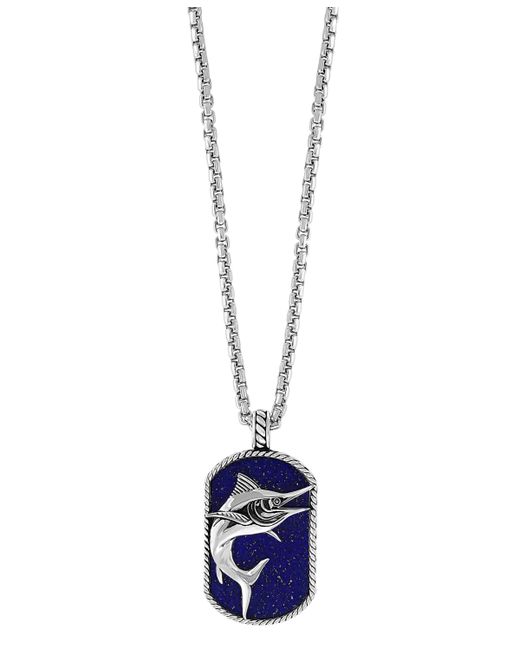 Effy Collection Effy Lapis Lazuli 16 1/2 ct. t.w. Marlin Pendant 22 Necklace in Sterling
