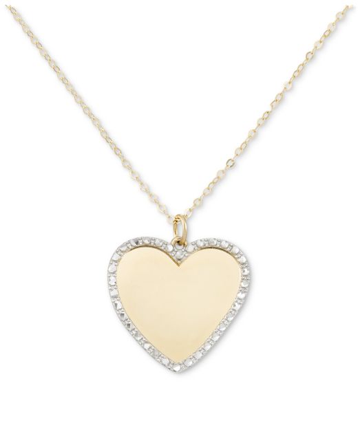 Macy's Framed Heart 18 Pendant Necklace in 10k Gold