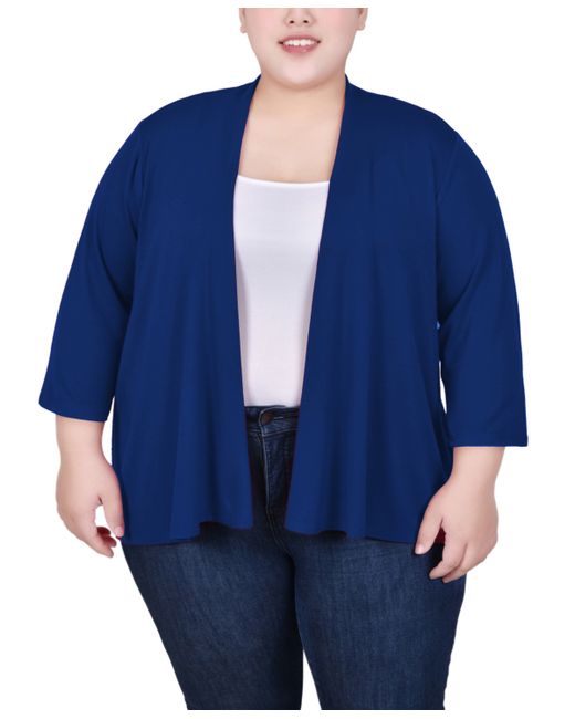 Ny Collection Plus Draped Open-Front Cardigan