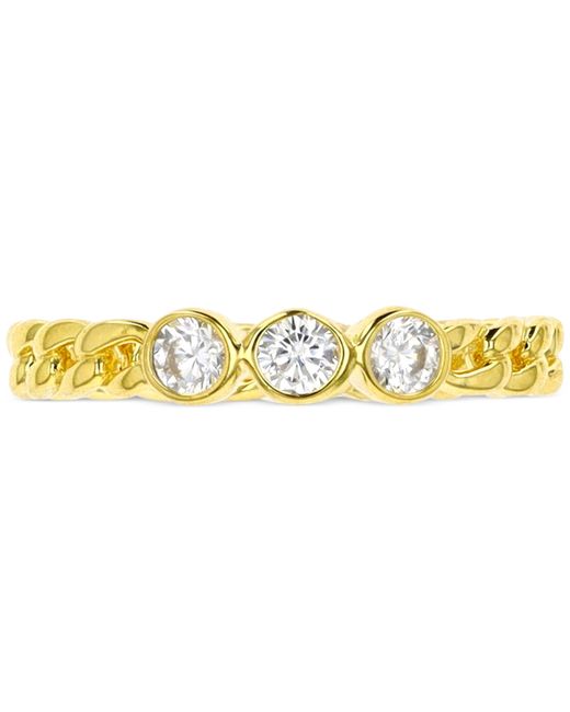 Macy's Cubic Zirconia Trio Link Ring in Sterling Silver or 14k Over