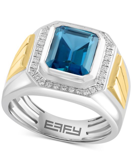 Effy Collection Effy London Blue Topaz 5-1 ct. t.w. Diamond 1/5 Ring in 18k Gold-Plate