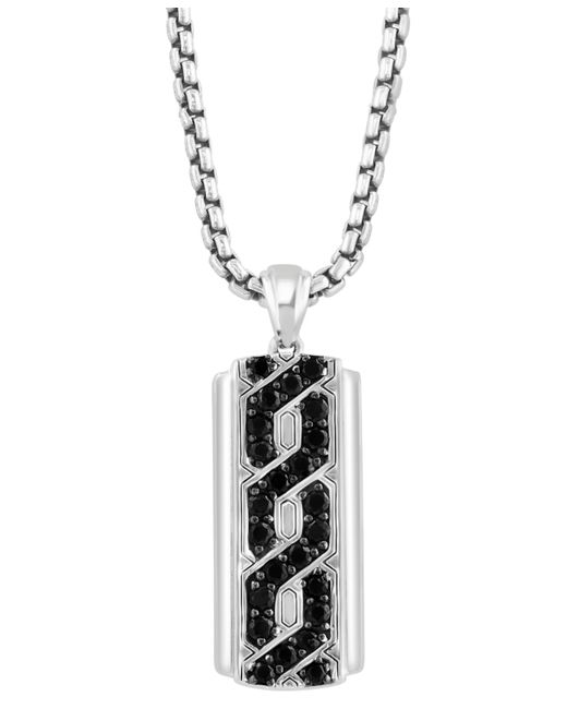 Effy Collection Effy Black Spinel Dog Tag 22 Pendant Necklace 1-1/5 ct. t.w. in