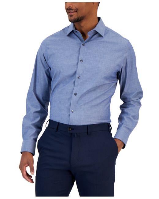 Bar III Slim Fit Chambray Dress Shirt Created for