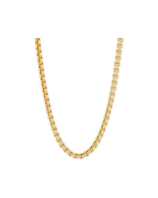 Macy's Rounded Box Link Chain Necklaces In Sterling 18k Gold Plated