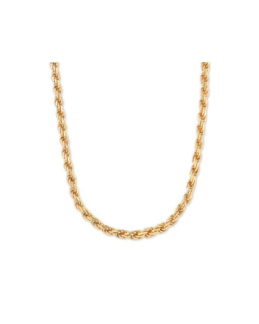 Macy's Rope Link Chain Necklaces In Sterling 18k Gold Plated