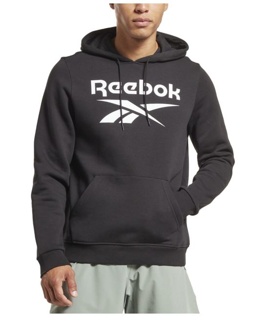 Reebok Identity Classic-Fit Stacked Logo-Print Fleece Hoodie