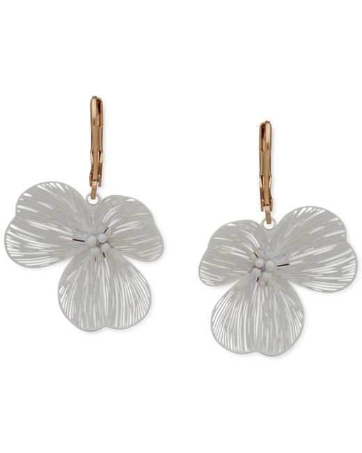 Lonna & Lilly Gold-Tone Artistic Flower Drop Earrings