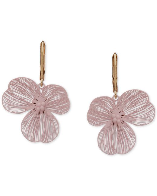 Lonna & Lilly Gold-Tone Artistic Flower Drop Earrings