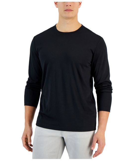 Alfani Alfatech Long Sleeve Crewneck T-Shirt Created for