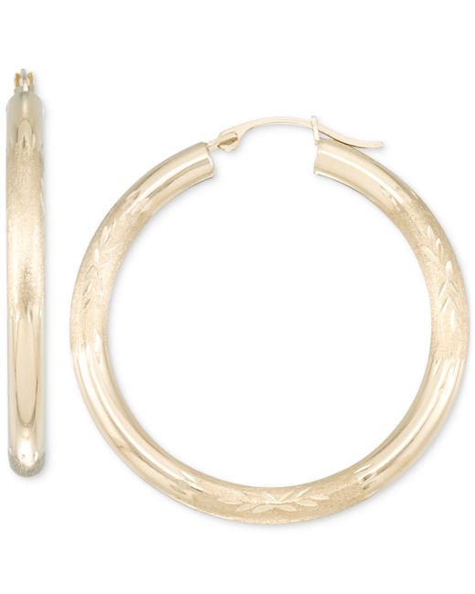 Macy's Diamond Cut Hoop Earrings in 10k