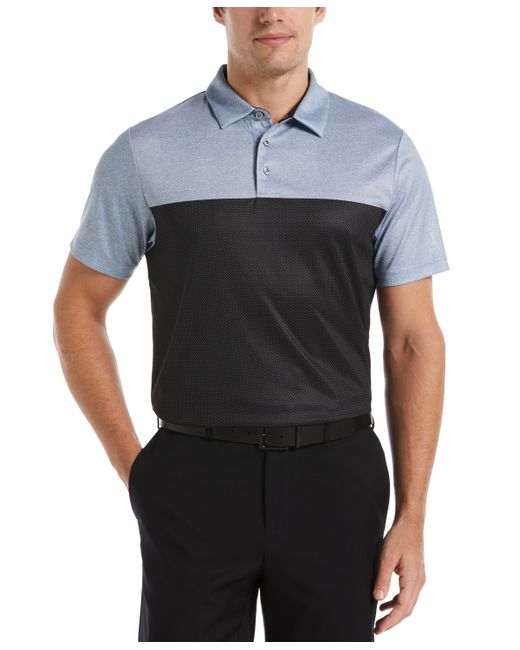 PGA Tour Big Tall Airflux Athletic-Fit Colorblocked Birdseye-Knit Performance Golf Polo Shirt