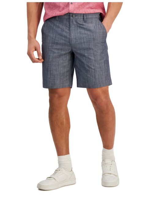 INC International Concepts Classic-Fit Solid 8.5 Chambray Shorts Created for
