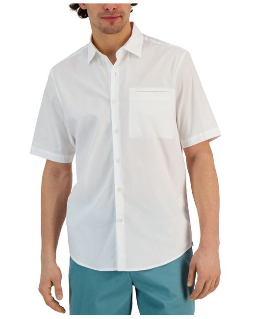 Alfani Modern Classic-Fit Stretch Solid Button-Down Shirt Created for