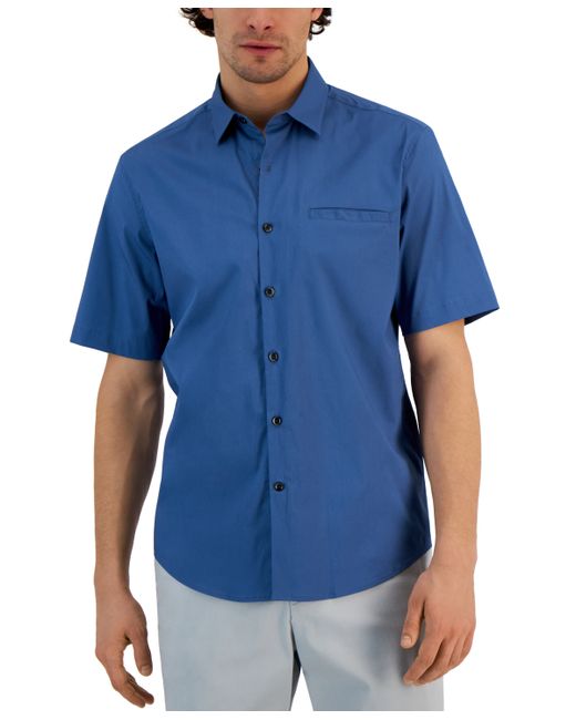 Alfani Modern Classic-Fit Stretch Solid Button-Down Shirt Created for