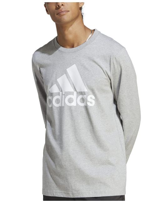 Adidas Essentials Classic-Fit Cotton Logo Long-Sleeve T-Shirt