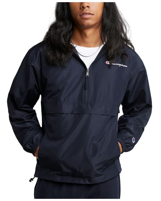 Champion Packable Half-Zip Hooded Water-Resistant Jacket