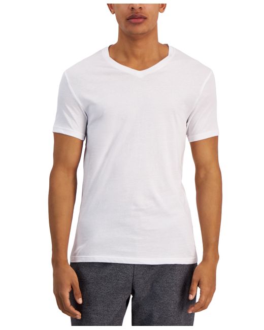 Alfani Regular-Fit V-Neck Solid T-Shirts Pack of 4 Created for