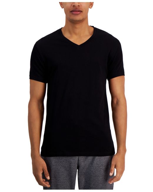Alfani Regular-Fit V-Neck Solid T-Shirts Pack of 4 Created for