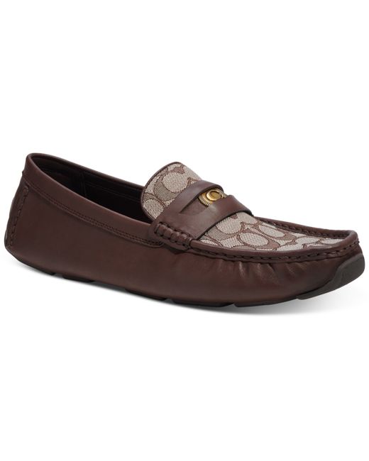 Coach C Coin Signature Leather Driver Loafer Shoes