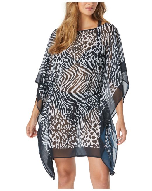 Coco Reef Printed Contours Tie-Waist Caftan Cover-Up Swimsuit