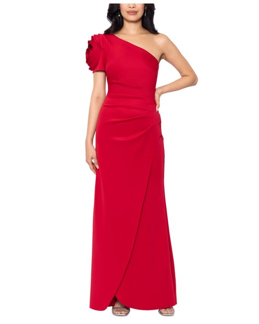 Xscape Sleeve One-Shoulder Gown