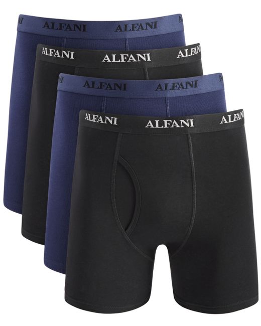 Alfani 4-Pk. Moisture-Wicking Cotton Boxer Briefs Created for