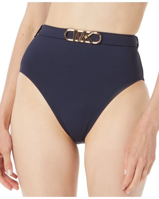 Michael Kors Michael Belted High-Waist Bikini Bottoms Swimsuit
