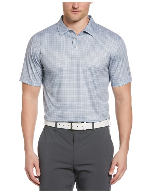 PGA Tour Grid Print Short-Sleeve Performance Polo Shirt