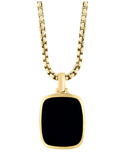 Effy Collection Effy Onyx Dog Tag 22 Pendant Necklace in 14k Gold-Plated Sterling