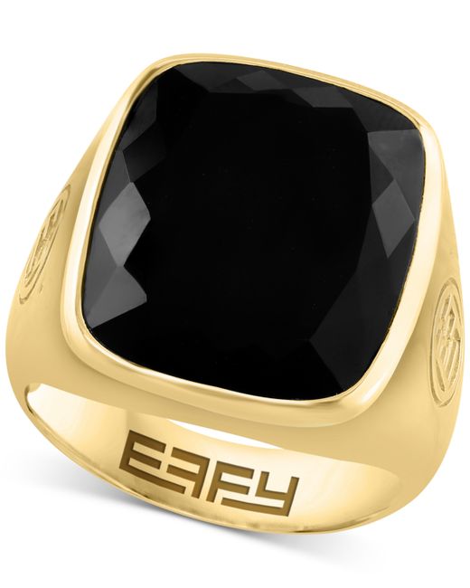 Effy Collection Effy Onyx Statement Ring in 14k Gold-Plated Sterling