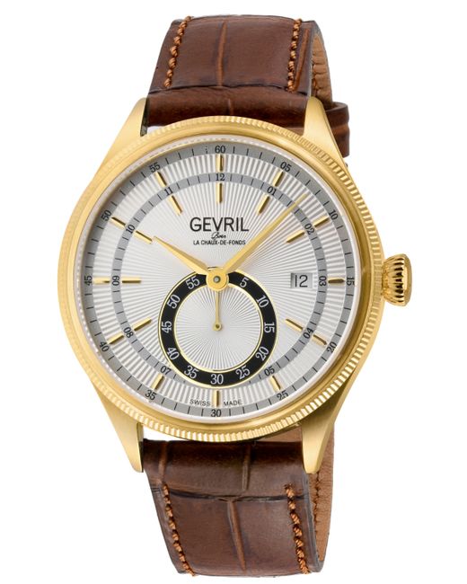 Gevril Empire Swiss Automatic Brown Leather Watch