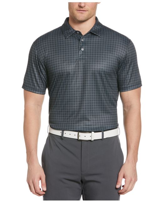 PGA Tour Plaid Print Short-Sleeve Performance Polo Shirt