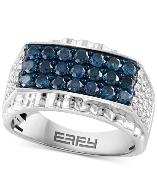 Effy Collection Effy Black Diamond 1-1/4 ct. t.w. White 3/4 Cluster Ring in 10k Gold Also