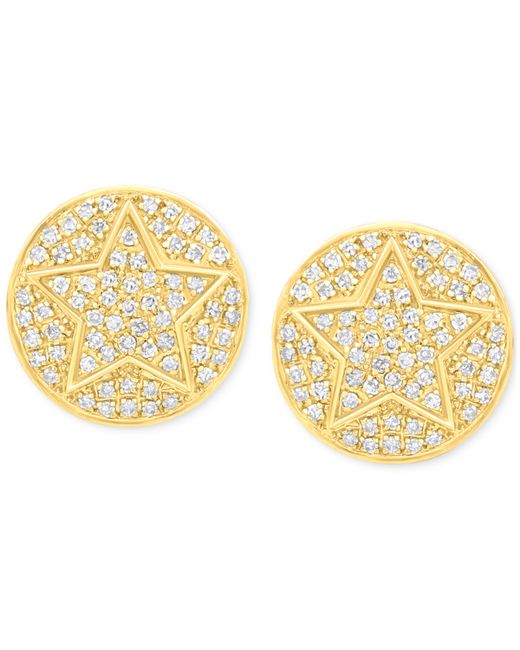 Macy's Diamond Cluster Star Disc Stud Earrings 3/4 ct. t.w. in 10k