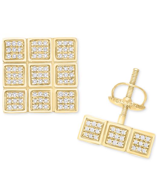Macy's Diamond Square Cluster Stud Earrings 1 ct. t.w. in 10k