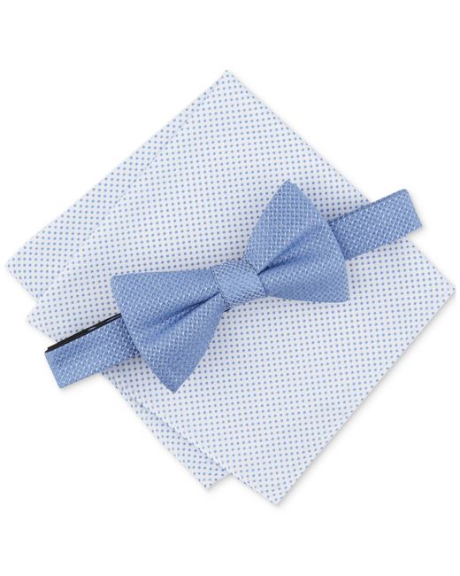 Alfani Minetta Solid Bow Tie Textured Pocket Square Set Created for