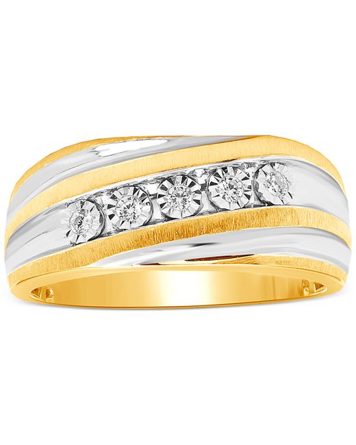 Macy's Diamond Swirl Ring 1/10 ct. t.w. in Sterling 18k Gold-Plate