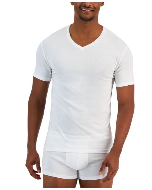 Alfani 4-Pk. Slim-Fit Solid V-Neck Cotton T-Shirts Created for