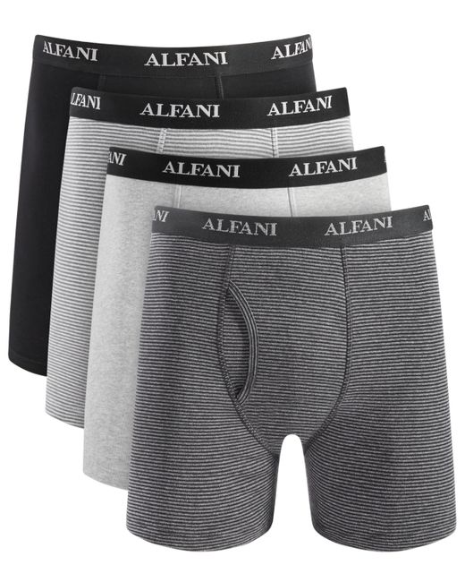 Alfani 4-Pk. Moisture-Wicking Cotton Boxer Briefs Created for
