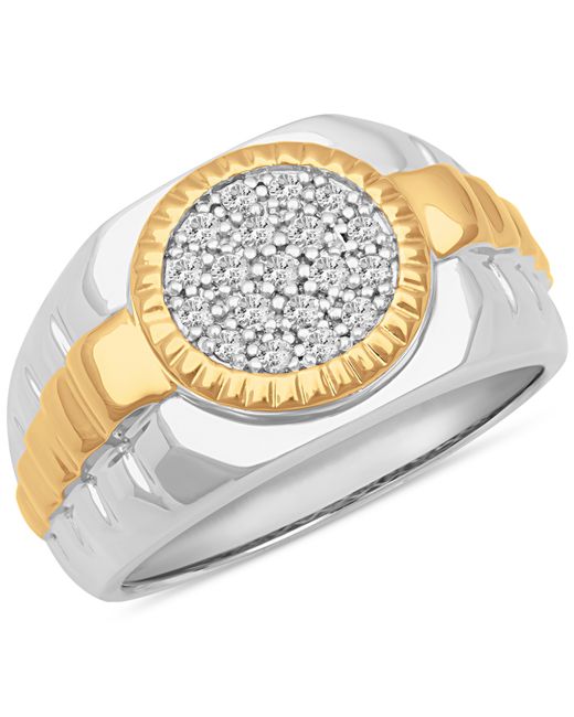Macy's Diamond Circle Cluster Ring 1/3 ct. t.w. in Sterling 18k Gold-Plate