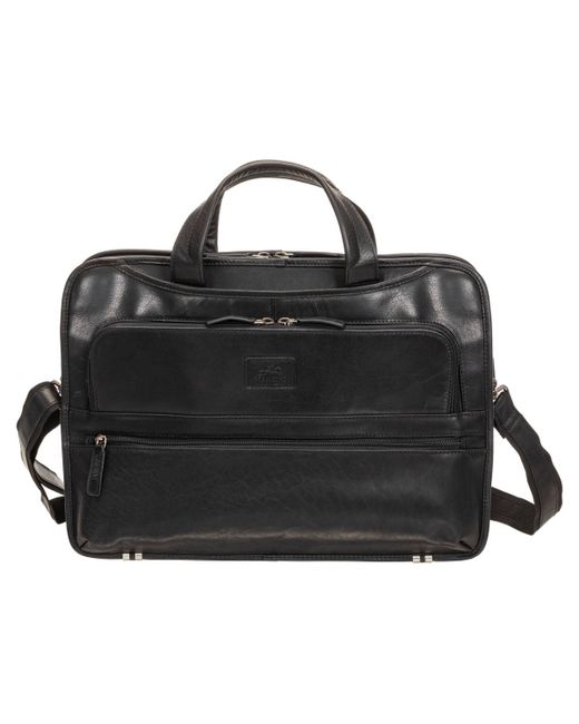 Mancini Buffalo Triple Compartment Briefcase for 15.6 Laptop and Tablet