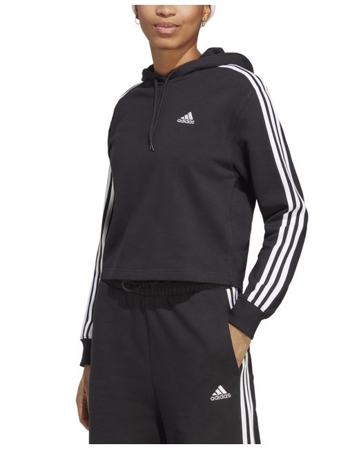 Adidas Active Essentials 3-Stripe Cropped Hoodie