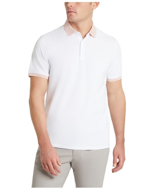 Kenneth Cole Solid Button Placket Polo Shirt
